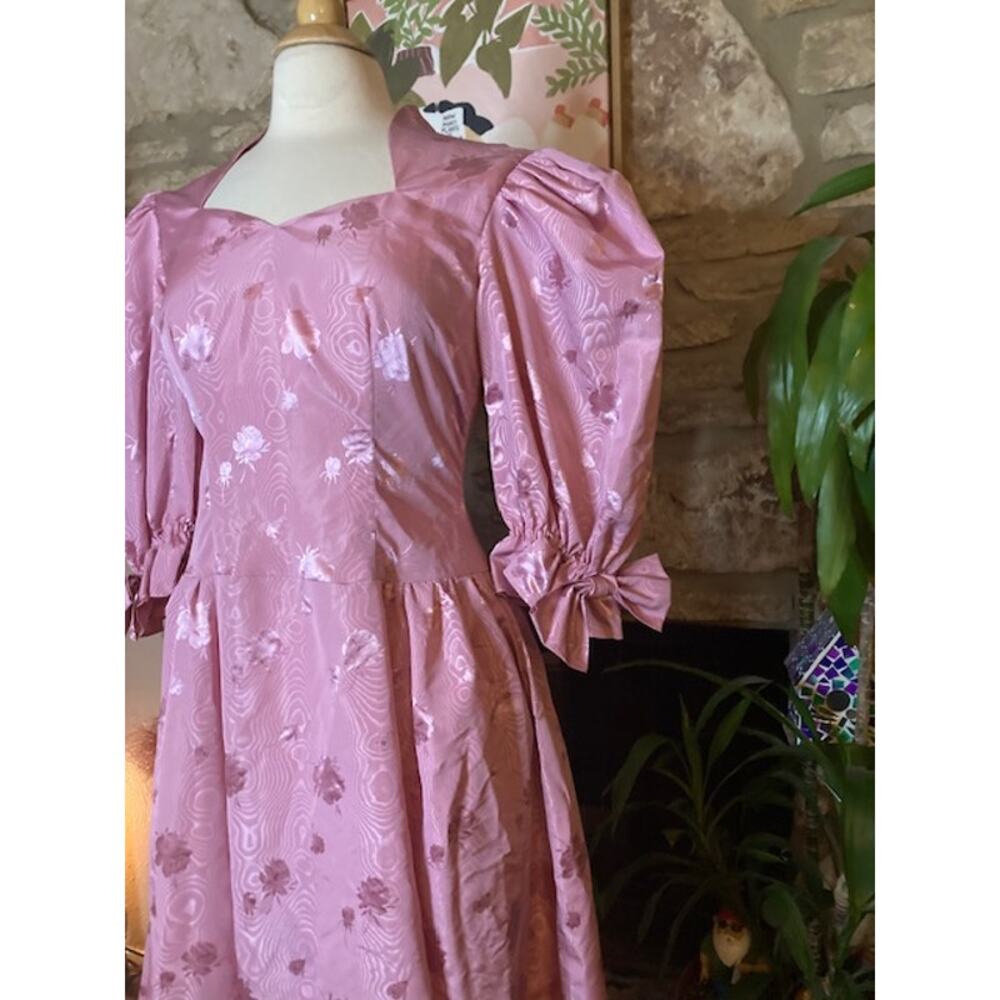 ๐ธ Vintage Handmade Pink Puffy Sleeve Party Dress ๐ M-L - Picture 7 of 10